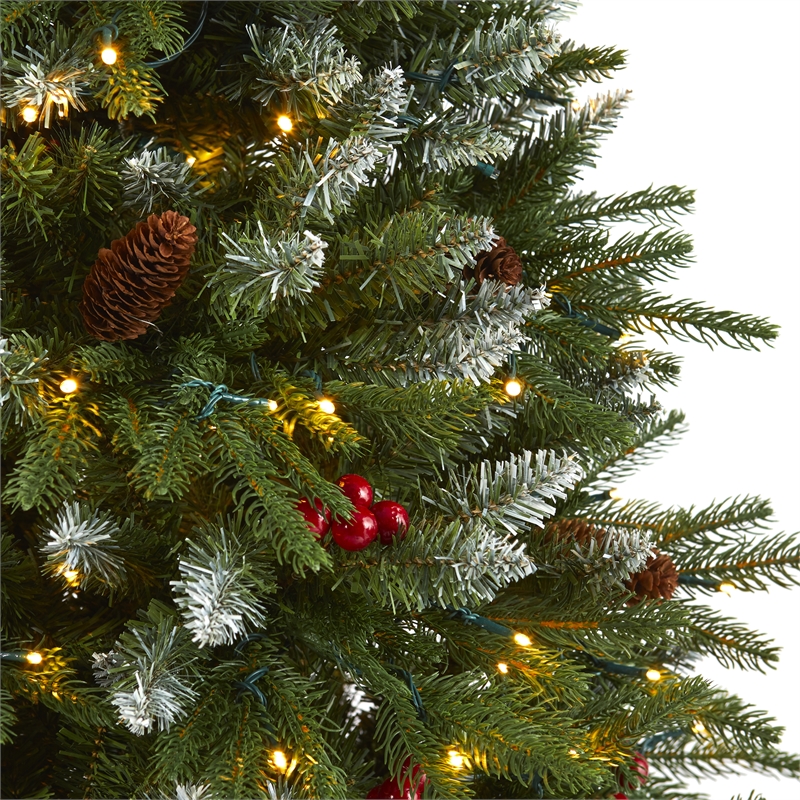 Nearly Natural 6ft Snow Tipped Portland Spruce Christmas Tree