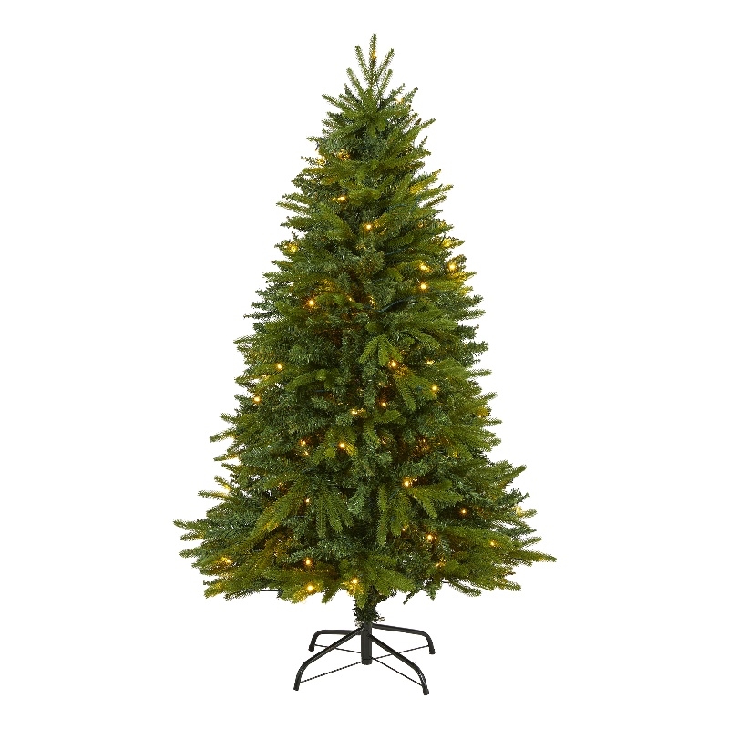 Nearly Natural 5ft Sun Valley Fir Artificial Christmas Tree w/ 200 Clear LED