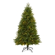 Nearly Natural 5ft Sun Valley Fir Artificial Christmas Tree w/ 200 Clear LED