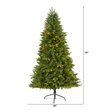 Nearly Natural 6ft Sun Valley Fir Artificial Christmas Tree w/ 300 Clear LED