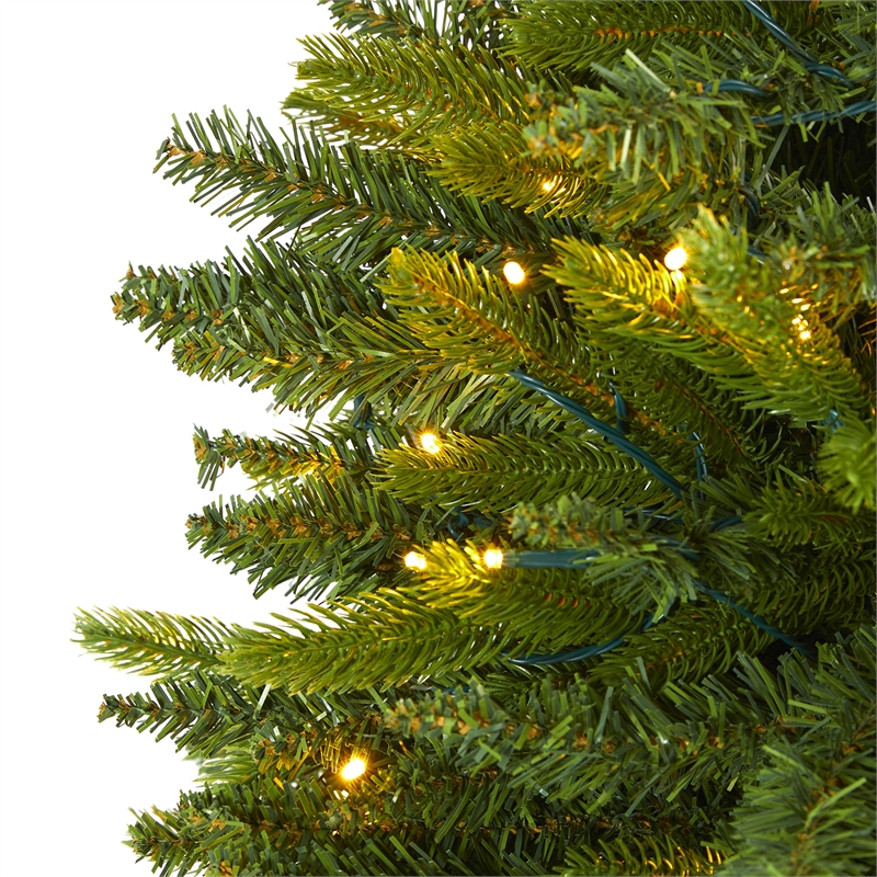 Nearly Natural 6ft Sun Valley Fir Artificial Christmas Tree w/ 300 Clear LED