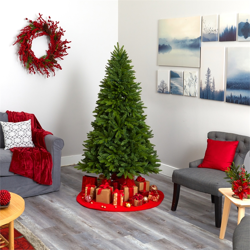 Nearly Natural 6ft Sun Valley Fir Artificial Christmas Tree w/ 300 Clear LED