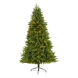 Nearly Natural 6ft Sun Valley Fir Artificial Christmas Tree w/ 300 Clear LED