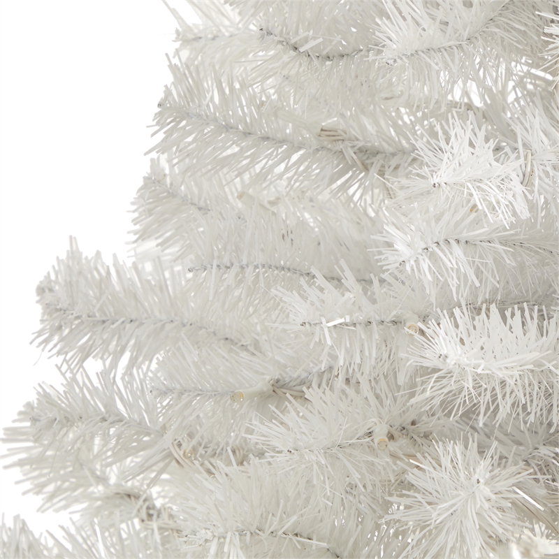 Nearly Natural 5ft White Artificial Christmas Tree with 350 Bendable Branches