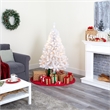 Nearly Natural 4ft White Artificial Christmas Tree with 100 Clear LED Lights
