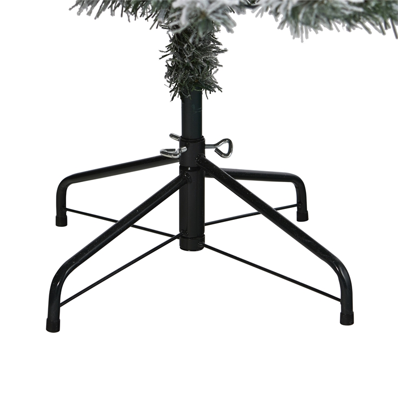 Nearly Natural 6ft Flocked Rock Springs Spruce Christmas Tree w/ 250 Clear LED