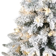 Nearly Natural 4ft Flocked Vermont Mixed Pine Christmas Tree w/ 100 Clear LED