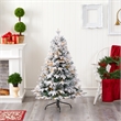 Nearly Natural 4ft Flocked Vermont Mixed Pine Christmas Tree w/ 100 Clear LED