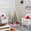 Nearly Natural 4ft Flocked Vermont Mixed Pine Christmas Tree w/ 100 Clear LED