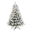 Nearly Natural 4ft Flocked Vermont Mixed Pine Christmas Tree w/ 100 Clear LED