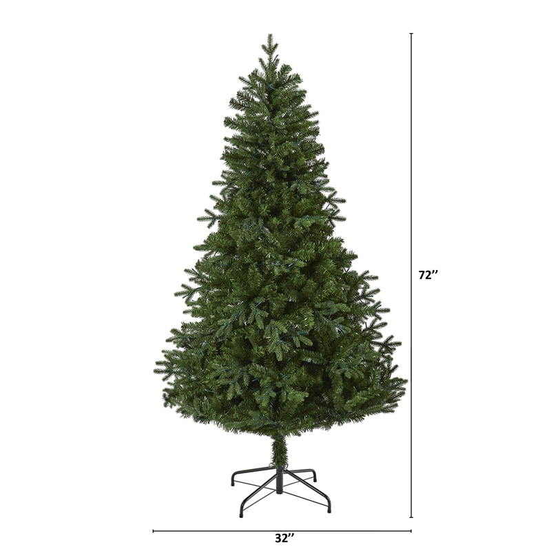 Nearly Natural 6ft Vermont Fir Artificial Christmas Tree w/250 Clear LED Lights