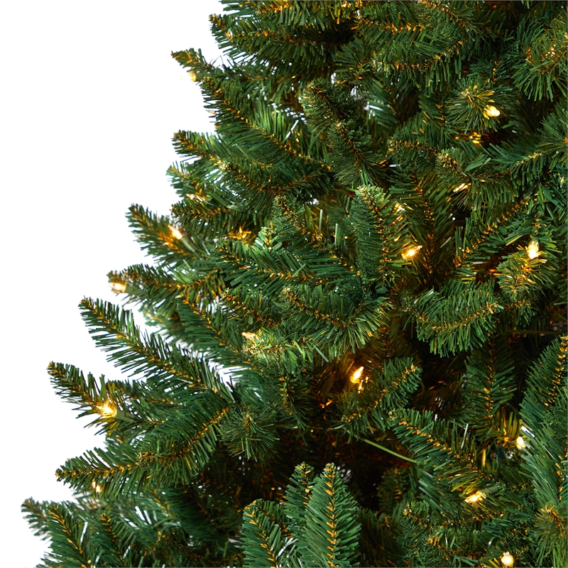 Nearly Natural 7ft Northern Rocky Spruce Christmas Tree w/ 400 Clear Lights