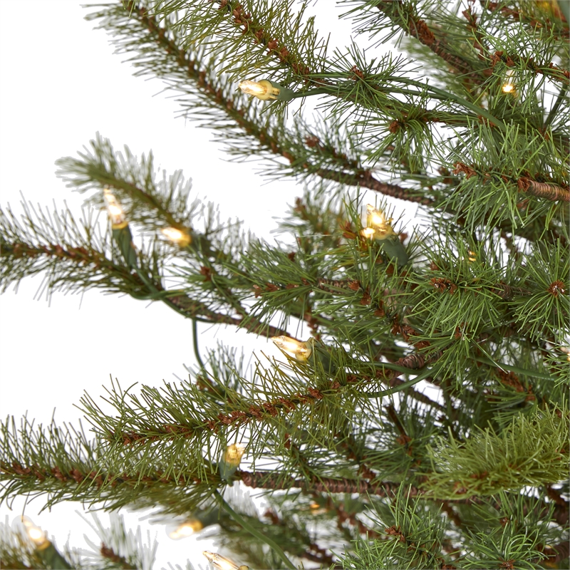 Nearly Natural 4ft Vancouver Mountain Pine Christmas Tree w/ 100 Clear Lights