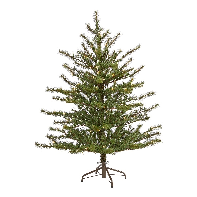 Nearly Natural 4ft Vancouver Mountain Pine Christmas Tree w/ 100 Clear Lights