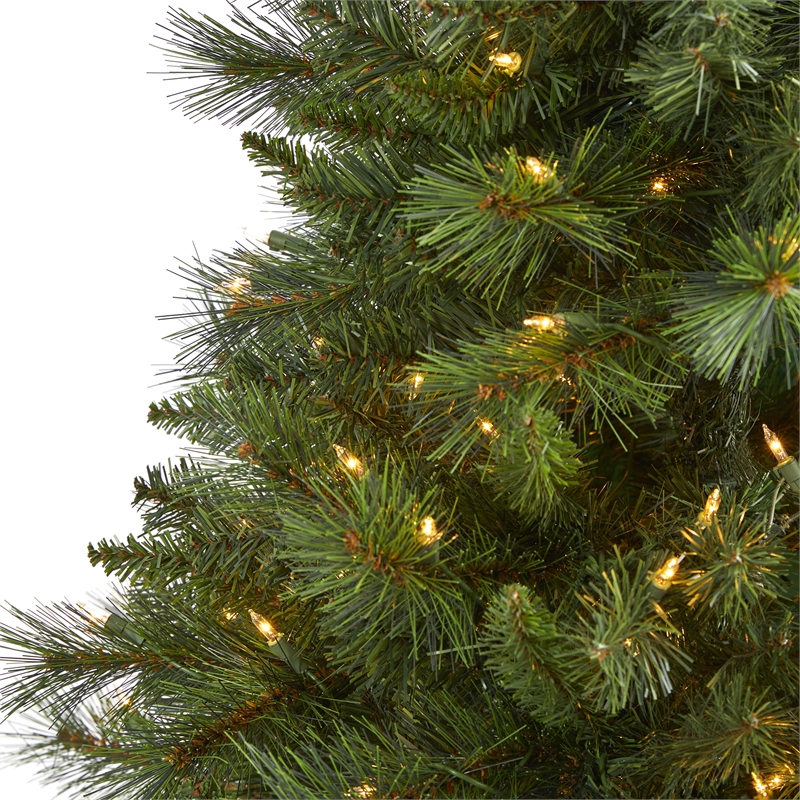 Nearly Natural 6ft Slim West Virginia Mountain Pine ChristmasTree w/300 Lights