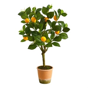Nearly Natural 24&quot Lemon Artificial Tree in Green
