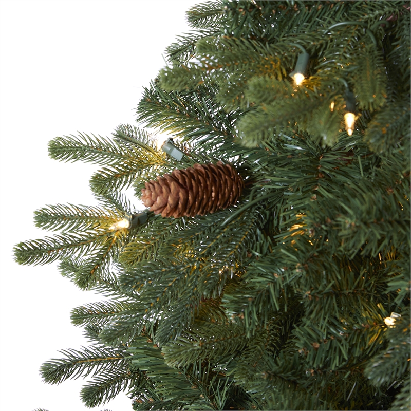 Nearly Natural 5.5ft Yukon Mountain Fir Christmas Tree w/ 250 Clear Lights