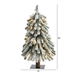 Nearly Natural 2ft Flocked Grand Alpine Christmas Tree w/ 35 Clear Lights