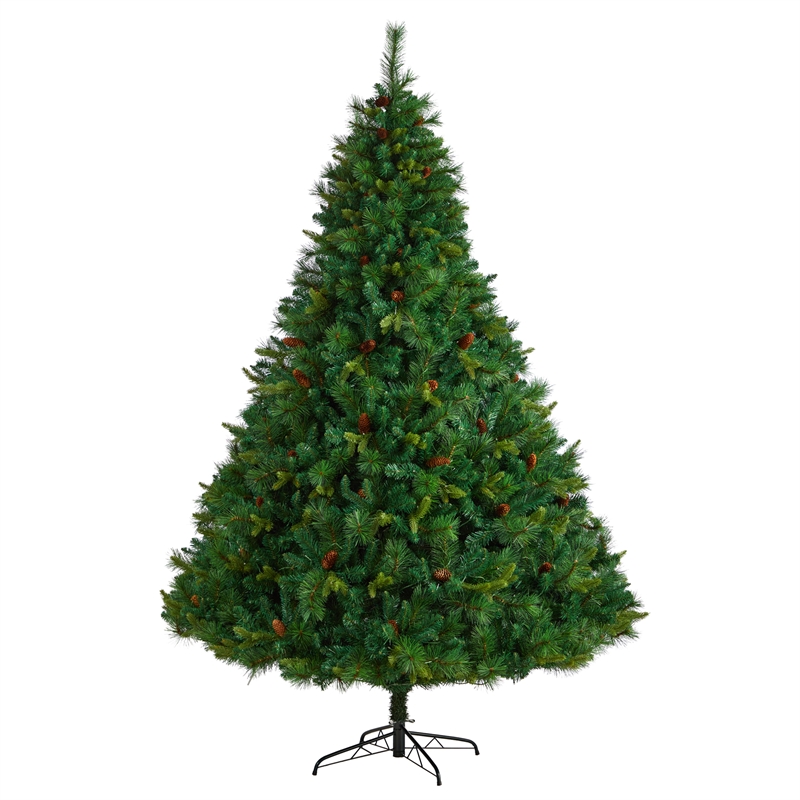 Nearly Natural 8ft West Virginia Full Bodied Mixed Pine Christmas Tree w/700 LED