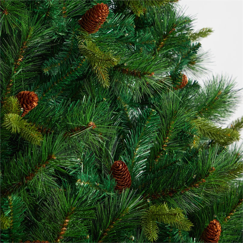 Nearly Natural 8ft West Virginia Full Bodied Mixed Pine Christmas Tree w/700 LED