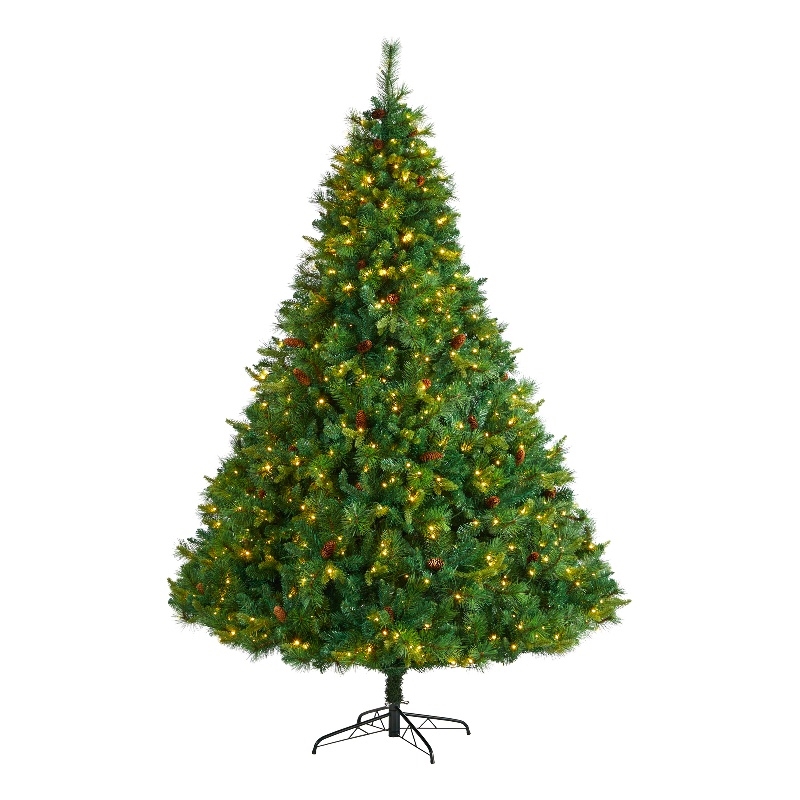 Nearly Natural 8ft West Virginia Full Bodied Mixed Pine Christmas Tree w/700 LED