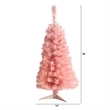 Nearly Natural 3ft Pink Artificial Christmas Tree with 50 LED Lights in Pink