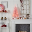 Nearly Natural 3ft Pink Artificial Christmas Tree with 50 LED Lights in Pink