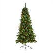 Nearly Natural 6ft Flat Back Montreal Mountain Pine Christmas Tree
