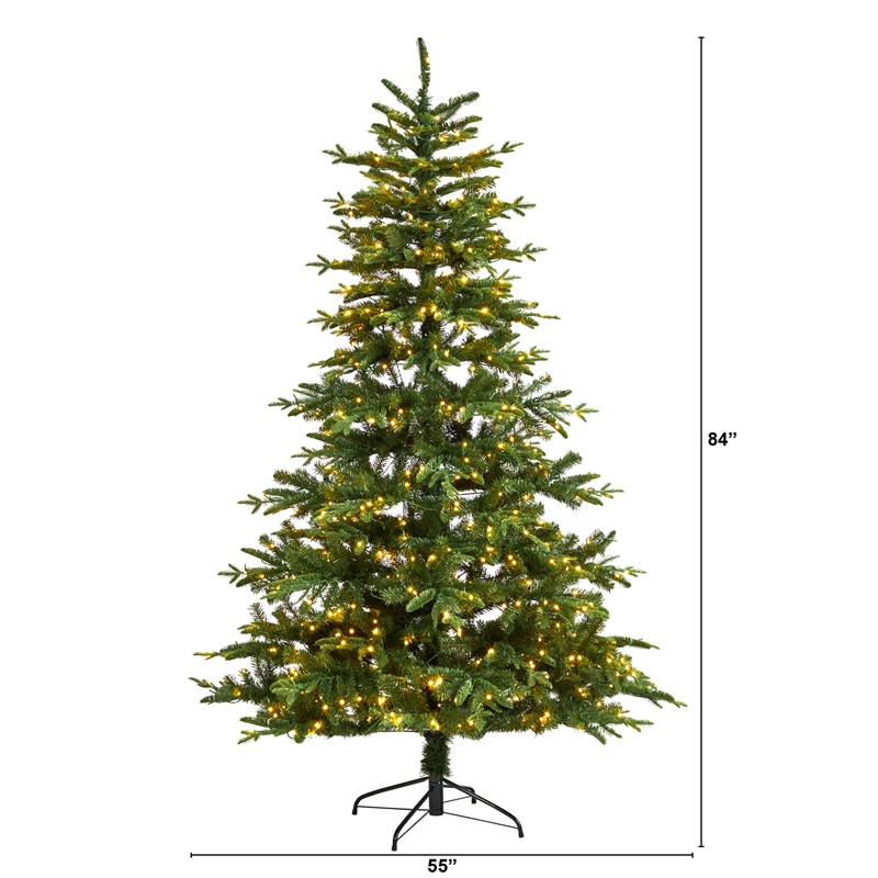 Nearly Natural 7ft Montreal Spruce Christmas Tree w/ 650 Warm White LED