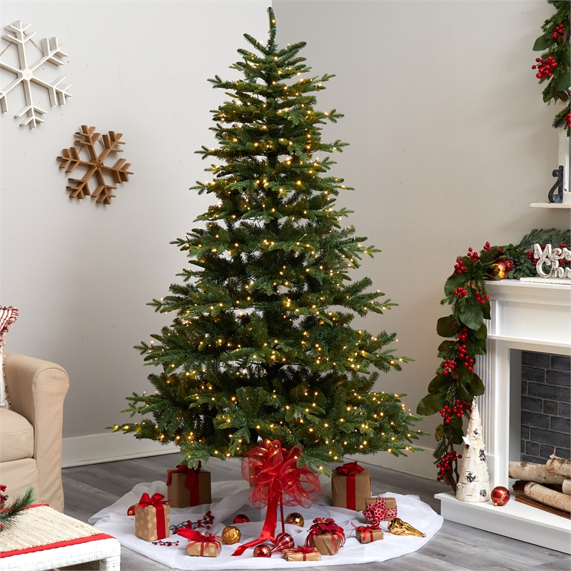 Nearly Natural 7ft Montreal Spruce Christmas Tree w/ 650 Warm White LED