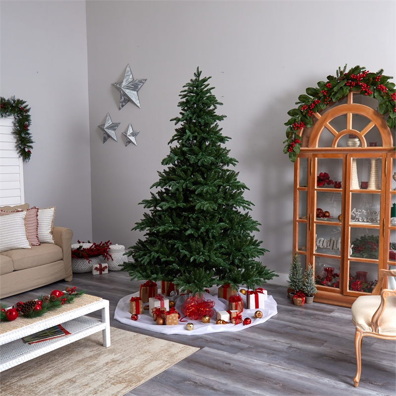 Nearly Natural 8ft South Carolina Spruce Christmas Tree w/ 700 White Warm Lights