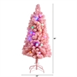 Nearly Natural 4ft Holiday Frosted Pink Cashmere Christmas Tree in Pink