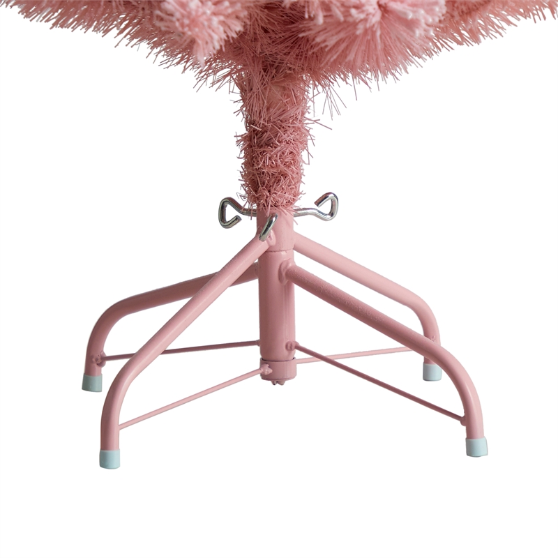 Nearly Natural 4ft Holiday Frosted Pink Cashmere Christmas Tree in Pink