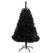 Nearly Natural 4ft Black Artificial Christmas Tree with 170 Clear LED Lights