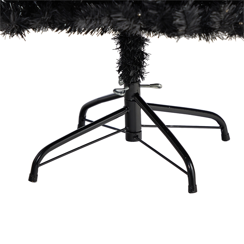 Nearly Natural 4ft Black Artificial Christmas Tree with 170 Clear LED Lights