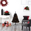 Nearly Natural 4ft Black Artificial Christmas Tree with 170 Clear LED Lights