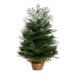 Nearly Natural 2ft Artificial Christmas Tree in Burlap Base w/ 35 Warm White LED