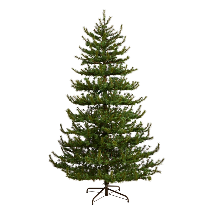 Nearly Natural 8ft Vancouver Mountain Pine Christmas Tree w/ 650 Clear Lights