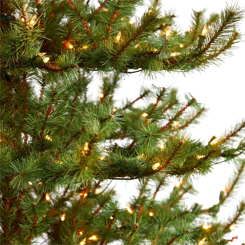 Nearly Natural 8ft Vancouver Mountain Pine Christmas Tree w/ 650 Clear Lights