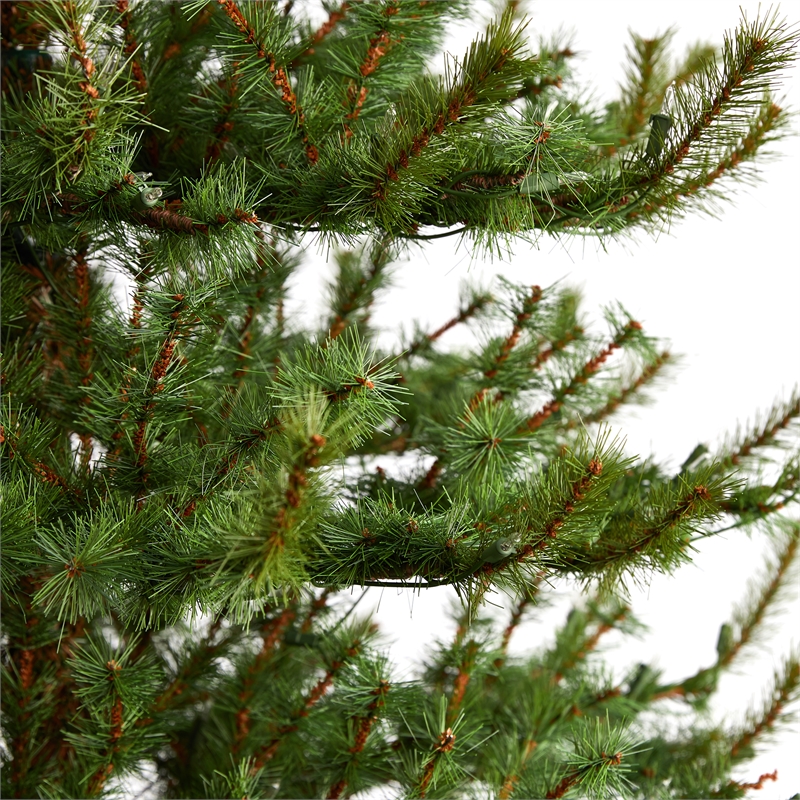 Nearly Natural 8ft Vancouver Mountain Pine Christmas Tree w/ 650 Clear Lights