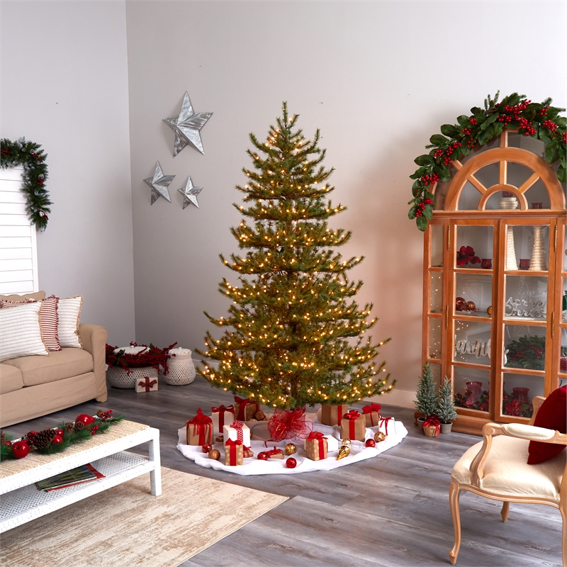 Nearly Natural 8ft Vancouver Mountain Pine Christmas Tree w/ 650 Clear Lights