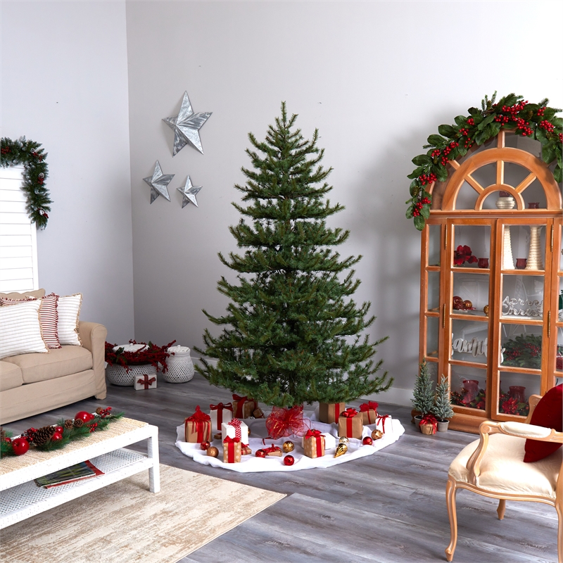 Nearly Natural 8ft Vancouver Mountain Pine Christmas Tree w/ 650 Clear Lights