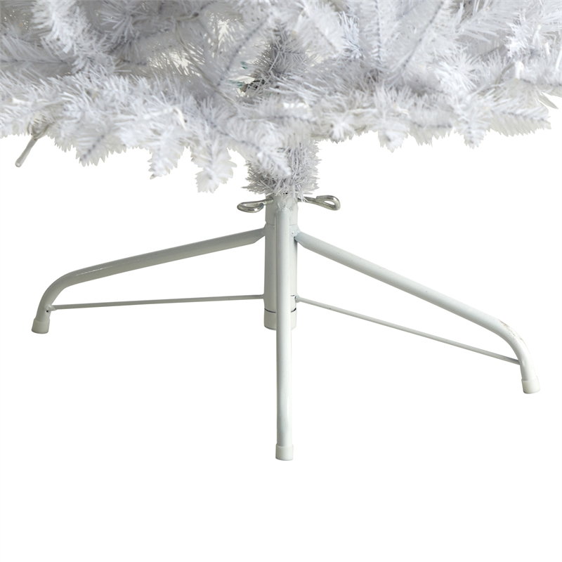 Nearly Natural 6ft Slim White Christmas Tree with 250 Warm White LED Lights
