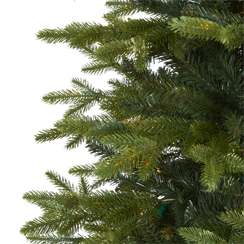 Nearly Natural 8ft Belgium Fir Natural-Look Green Christmas Tree