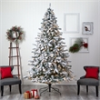 Nearly Natural 9ft Flocked Rock Springs Spruce Christmas Tree w/ 650 LED Lights