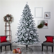 Nearly Natural 9ft Flocked Rock Springs Spruce Christmas Tree w/ 650 LED Lights