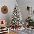 Nearly Natural 9ft Flocked Rock Springs Spruce Christmas Tree w/ 650 LED Lights