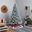 Nearly Natural 9ft Flocked Rock Springs Spruce Christmas Tree w/ 650 LED Lights