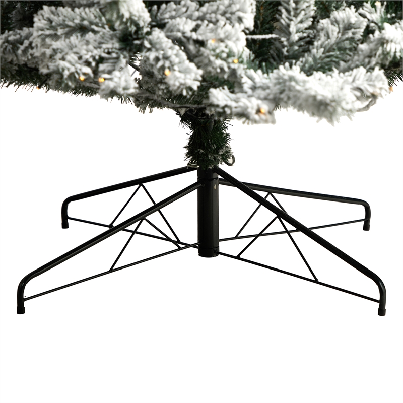 Nearly Natural 10ft Flocked Rock Springs Spruce Christmas Tree w/ 800 LED Lights