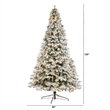 Nearly Natural 10ft Flocked Vermont Mixed Pine Christmas Tree w/ 800 LED Lights